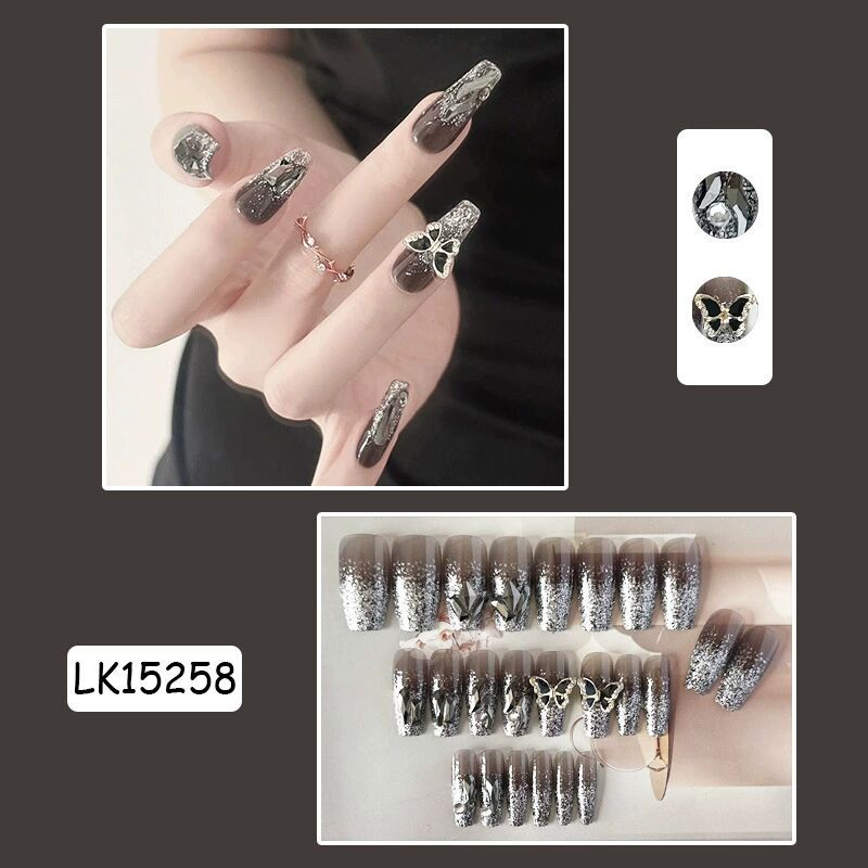 No.F232 Black Fingernails Patch 24pcs/Set