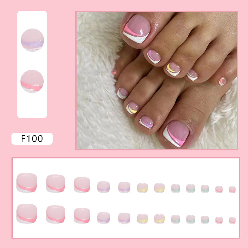 No.192 Rainbow  Cute Toenails Patch 24pcs/Set