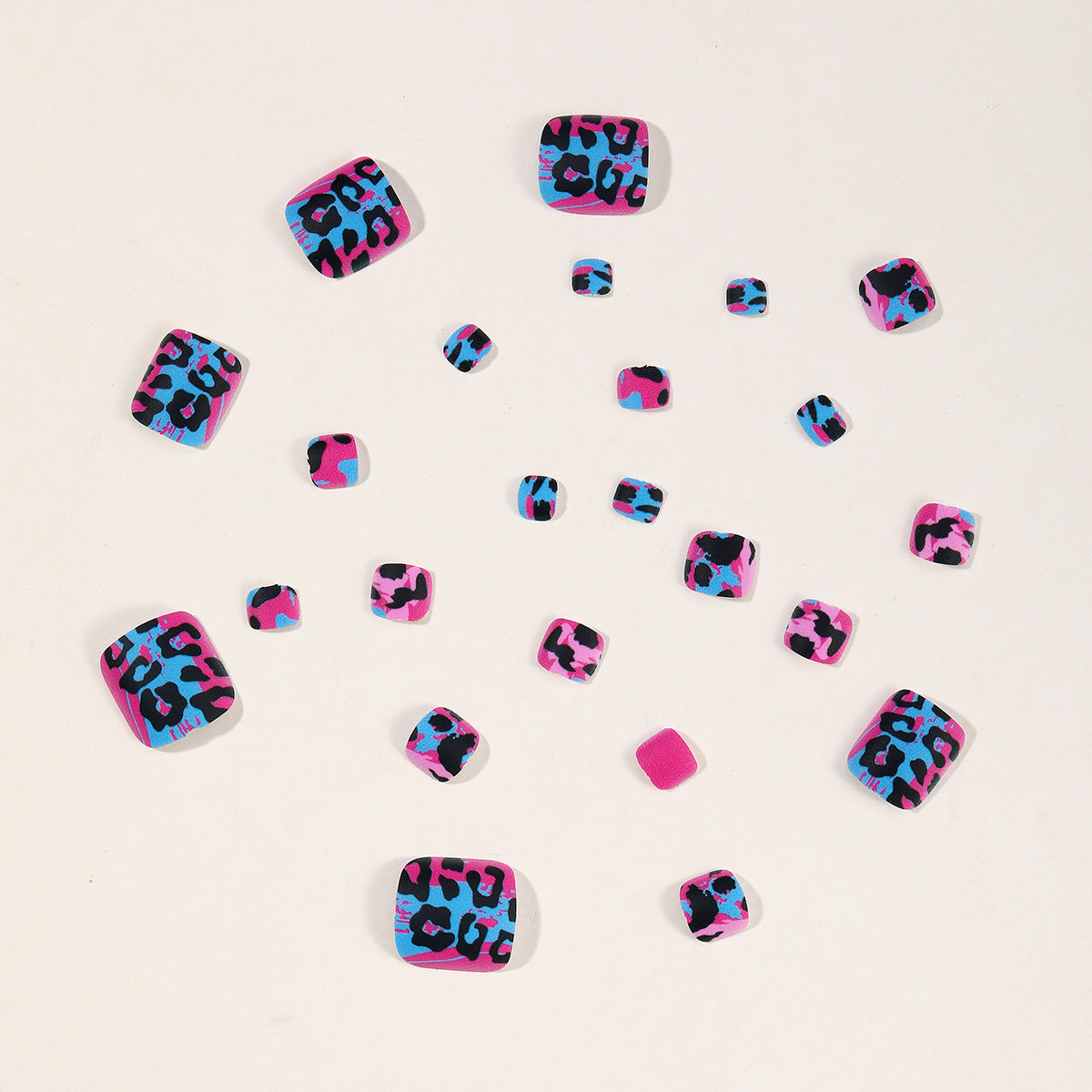 No.727 Black Leopard Print Toenails Patch 24pcs/Set