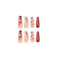 No.F184 Flame Wave Love Long Fingernails Patch 24pcs/Set