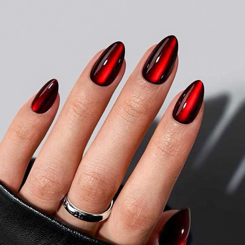 No.F559 Red Cat's Eye Fingernails Patch 24pcs/Set