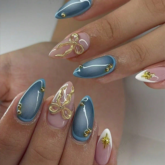 No.F403 3D Bow Fingernails Patch 24pcs/Set
