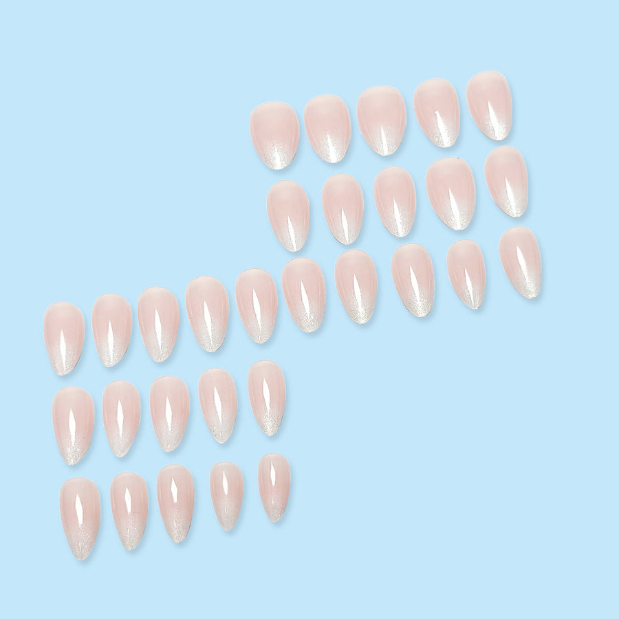 No.F422 Glitter Almond Fingernails Patch 24pcs/Set