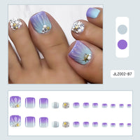 No.352 Pearl Shell Gradient Toenails Patch 24pcs/Set