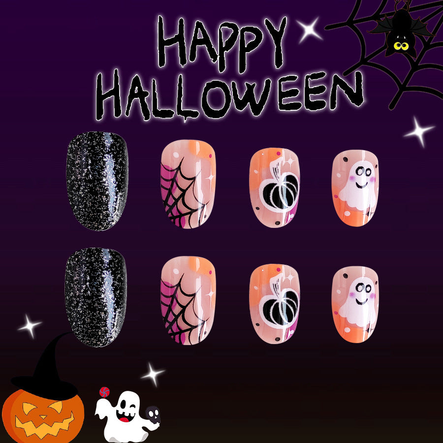 No.AW138 Halloween Ghost Pumpkin Fingernails Patch 24pcs/Set