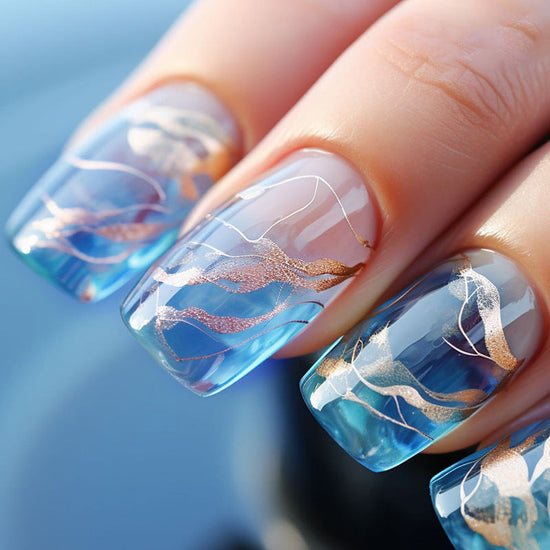 No.PSN61 Sexy Blue Cat's Eye Hand & Toe Pair Set-48pcs