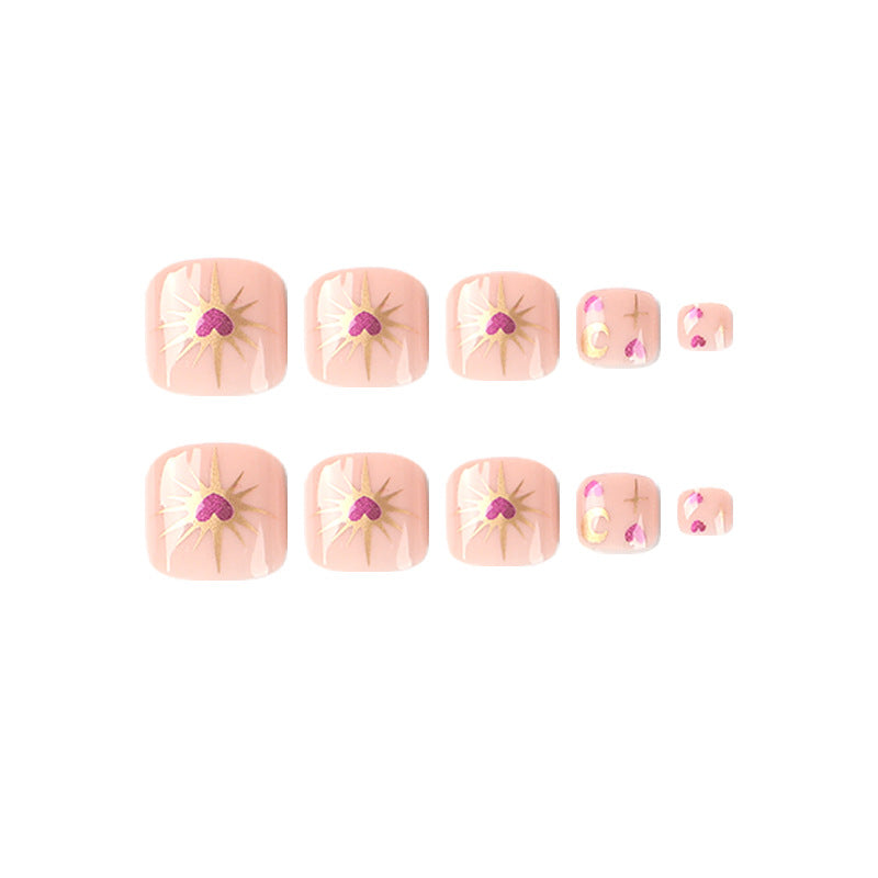 No.388 Purple Love Heart Toenails Patch 24pcs/Set