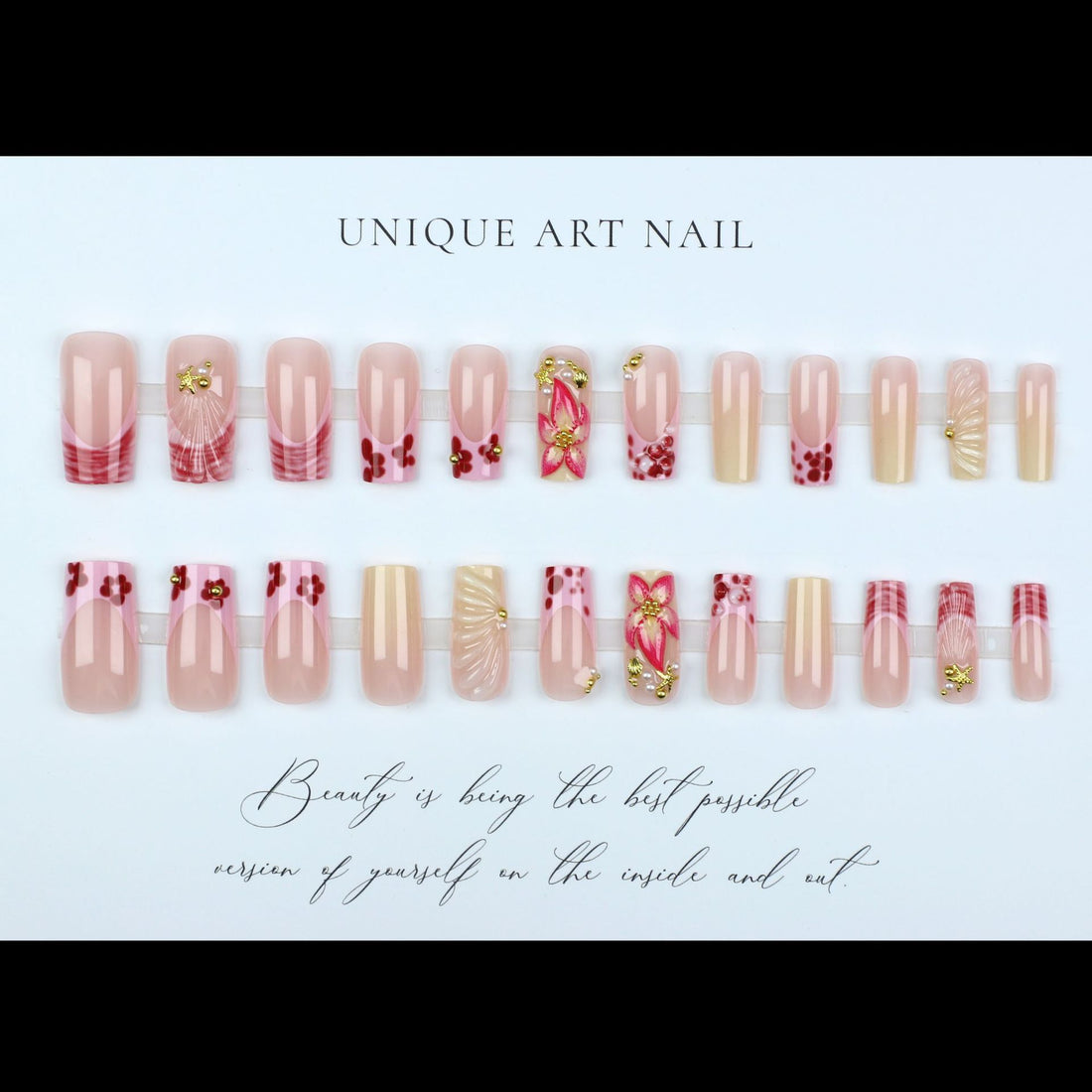 No.F492 Sweet Flower Fingernails Patch 24pcs/Set