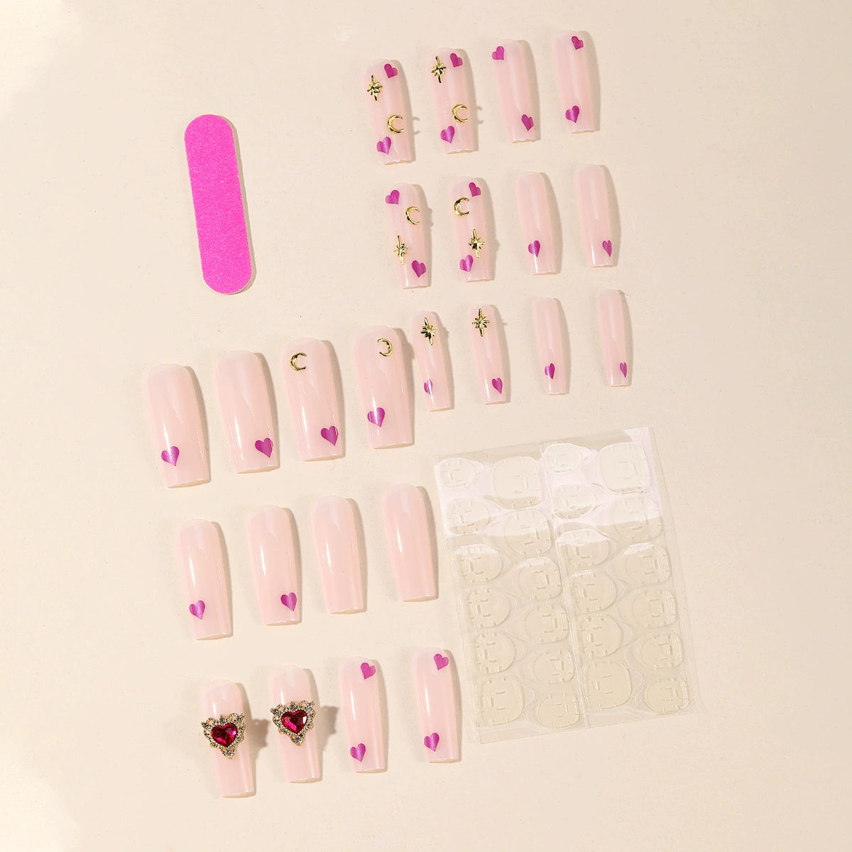 No.VN56 Purple Love Fingernails Patch 24pcs/Set