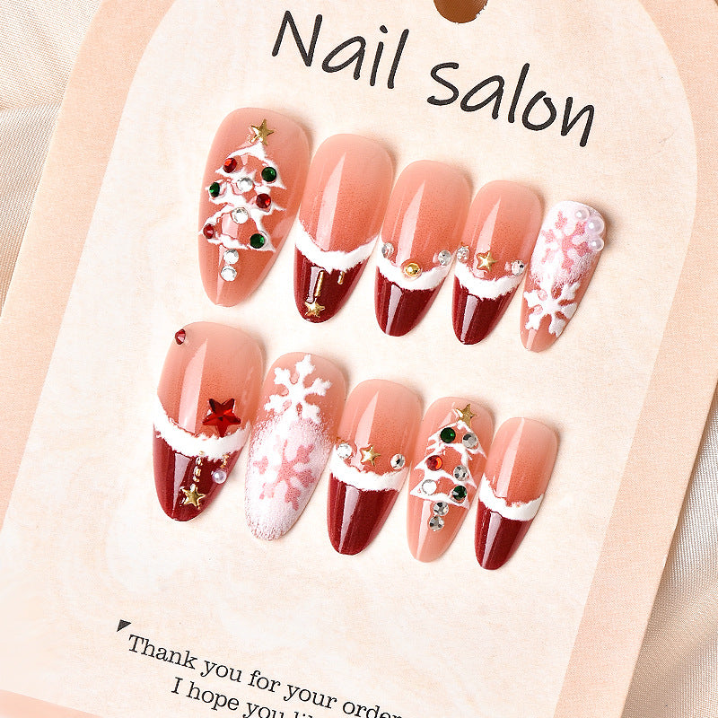 No.CM122 Christmas Tree Fingernails Patch 24pcs/Set