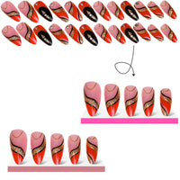 No.F214 Threaded Drill Fingernails Patch 24pcs/Set