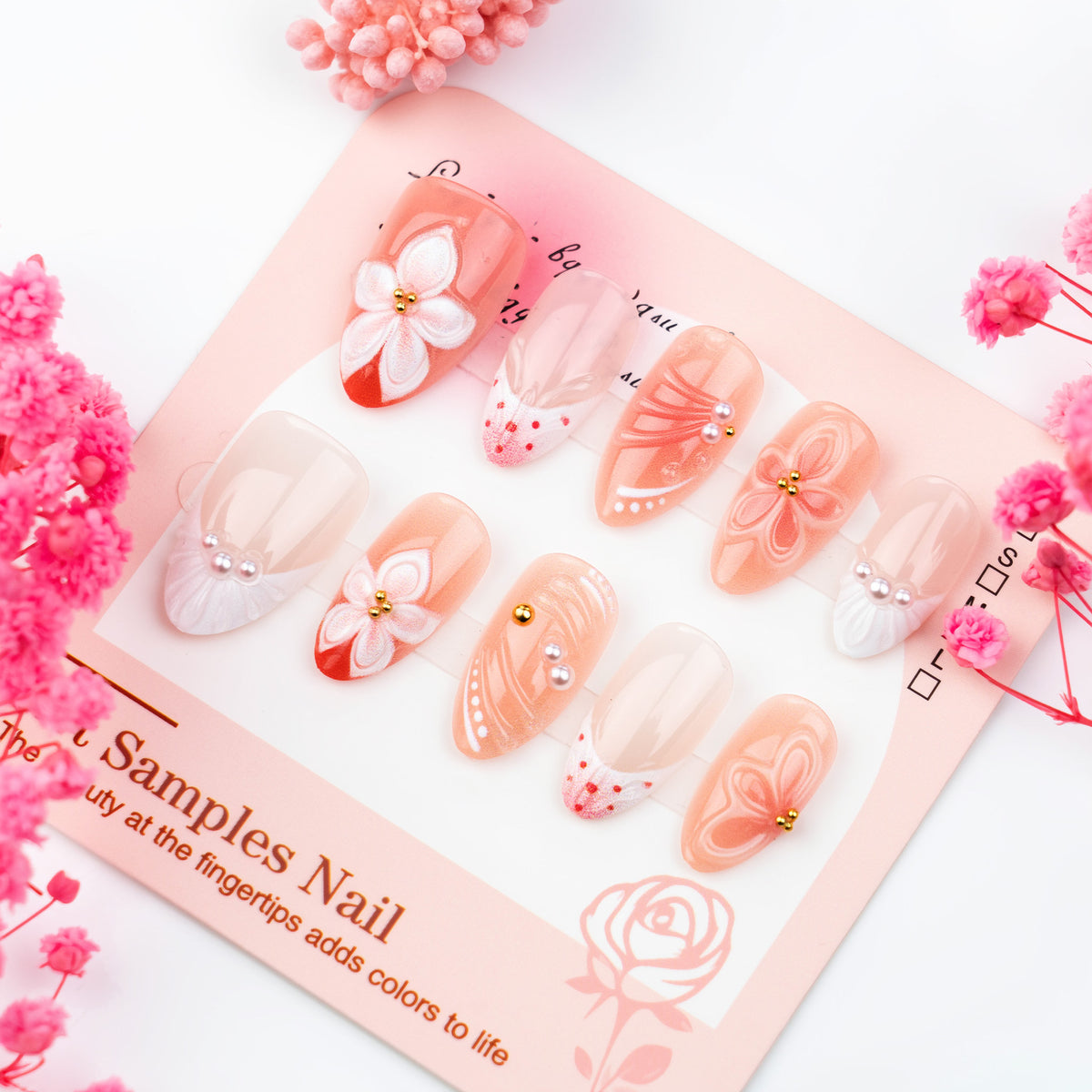 No.BH34 Sweet Flower Fingernails Patch 30pcs/Set