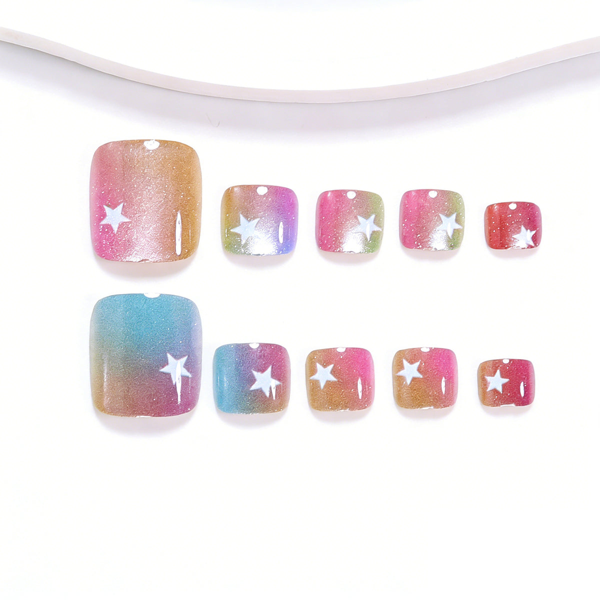 No.748 Gradient Cat's Eye Toenails Patch 24pcs/Set