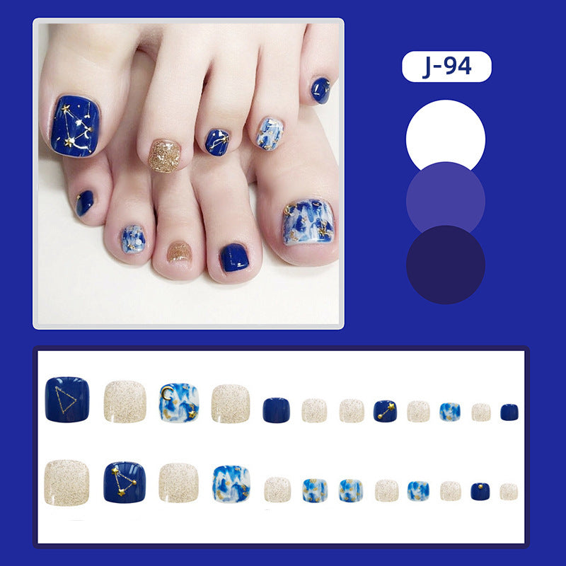 No.552 Starry Blue Toenails Patch 24pcs/Set