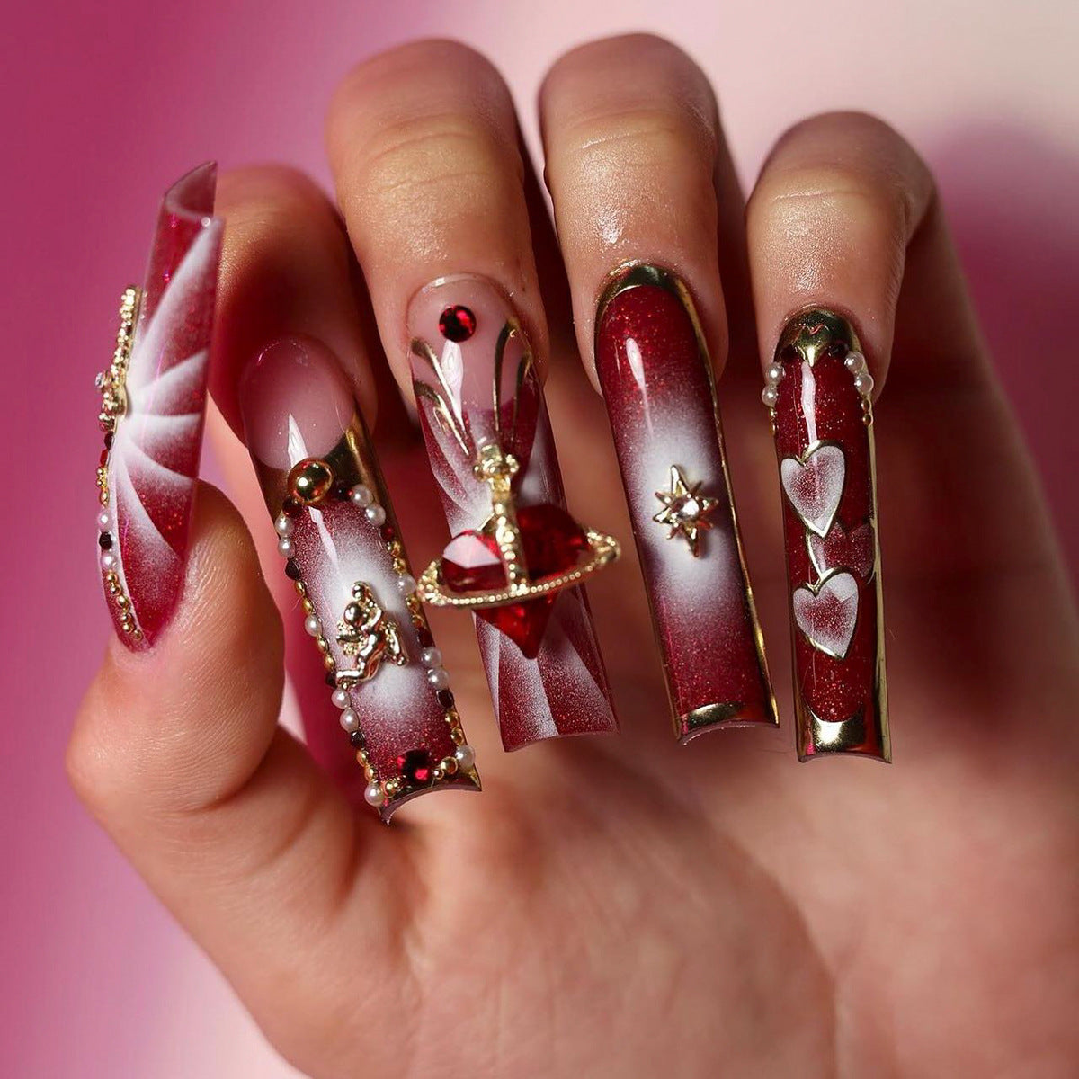 No.F353 Flash Diamond Fingernails Patch 24pcs/Set