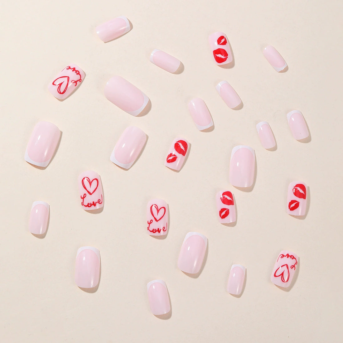 No.VN44 Red Lips Love Fingernails Patch 24pcs/Set