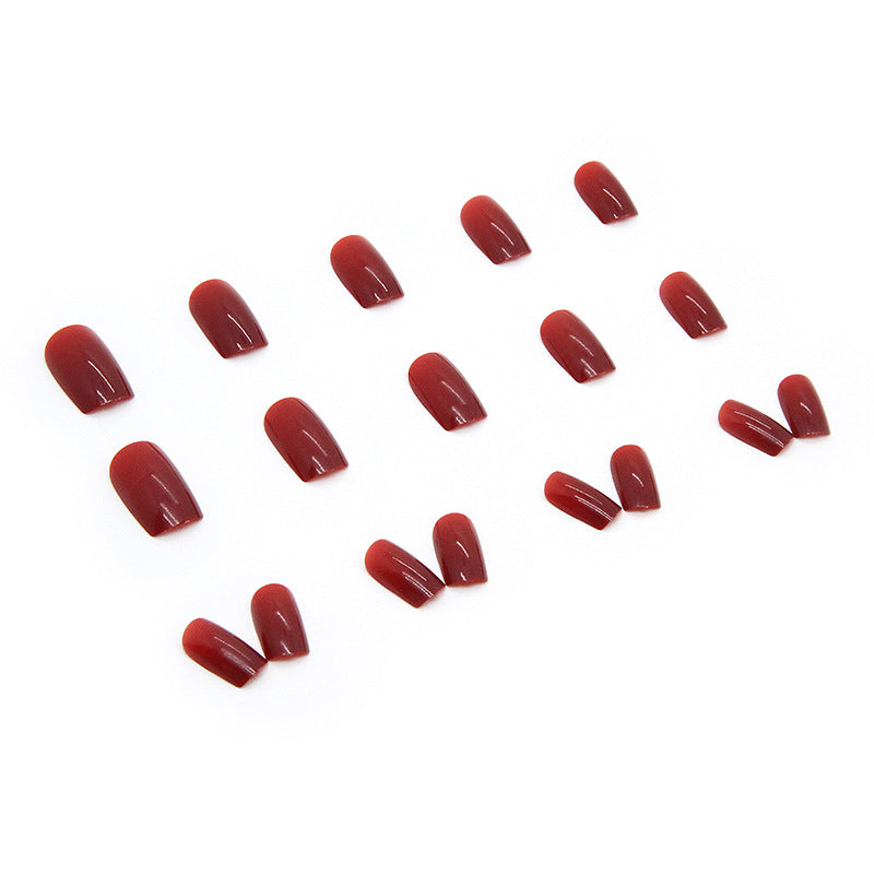 No.F53 Wine Red Fingernails Patch 24pcs/Set