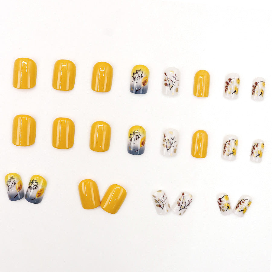 No.F78 Leaves Retro Fingernails Patch 24pcs/Set