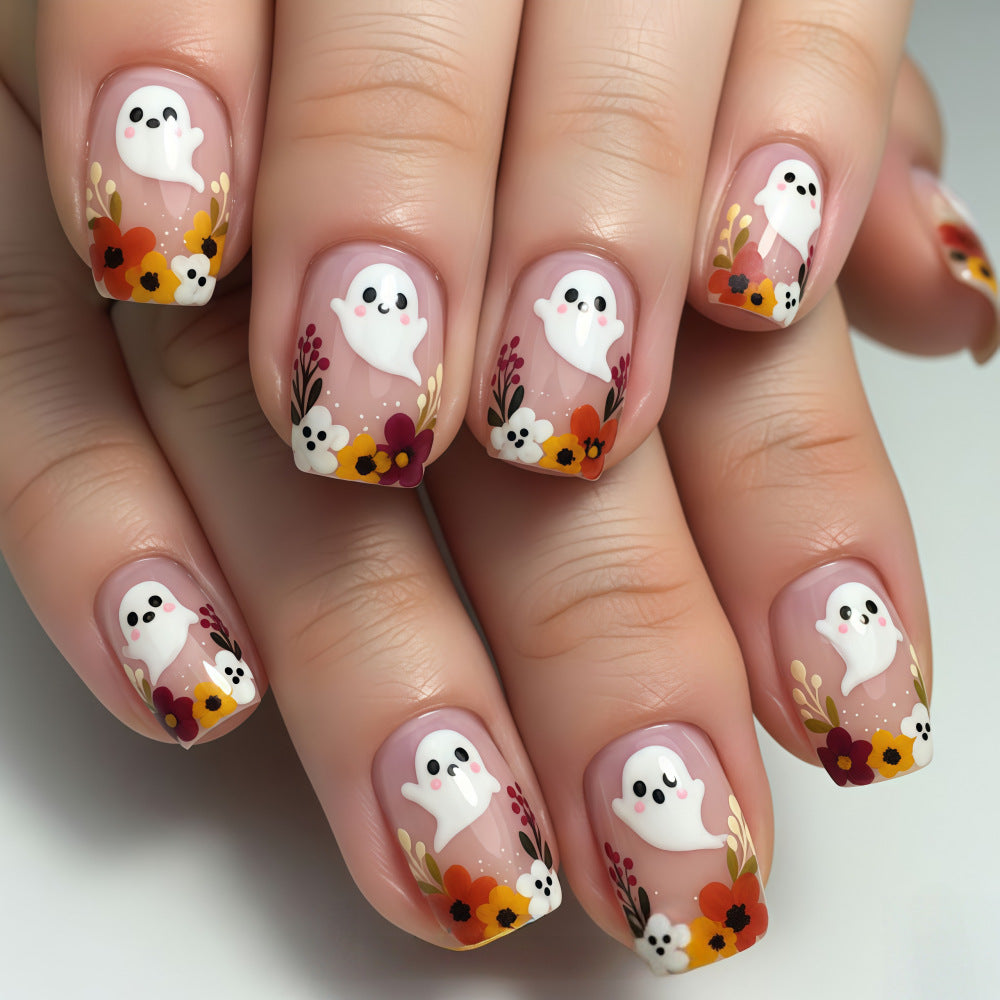 No.AW202 Halloween Ghost Fingernails Patch 24pcs/Set