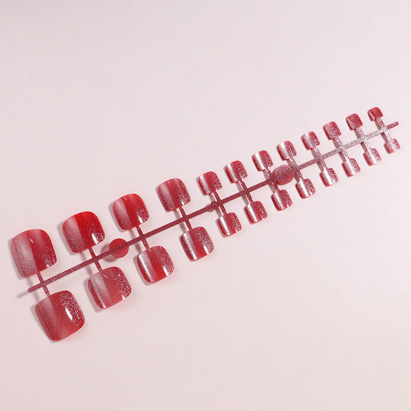 No.783 Red Cat's Eye Toenails Patch 24pcs/Set