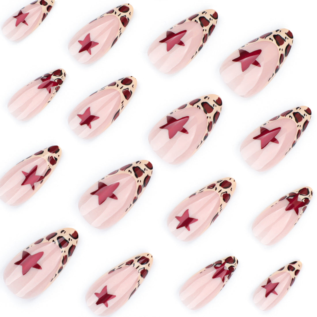 No.F229 Leopard Stars Fingernails Patch 24pcs/Set