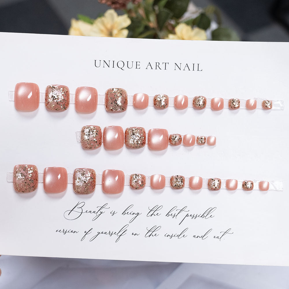 No.702 Glitter Cat's Eye Toenails Patch 32pcs/Set