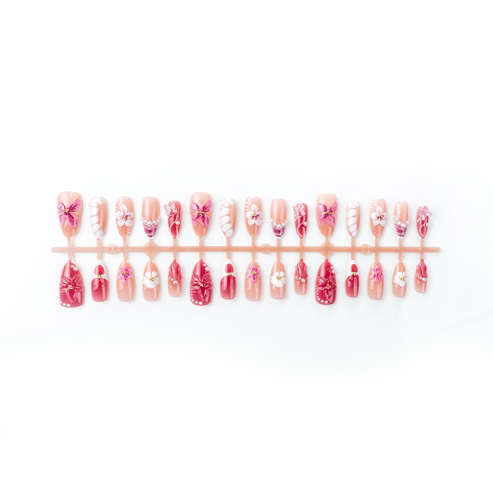 No.BH22 Flowers Fingernails Patch 24pcs/Set