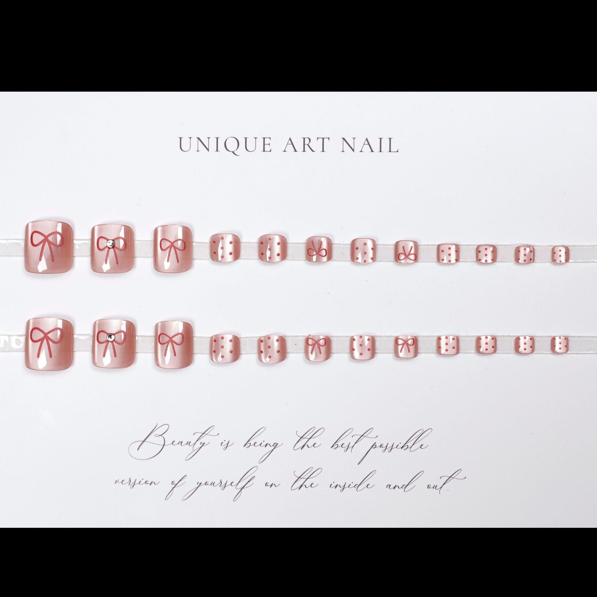No.99 Bow-knot Cat's eye Toenail 24pcs/Set
