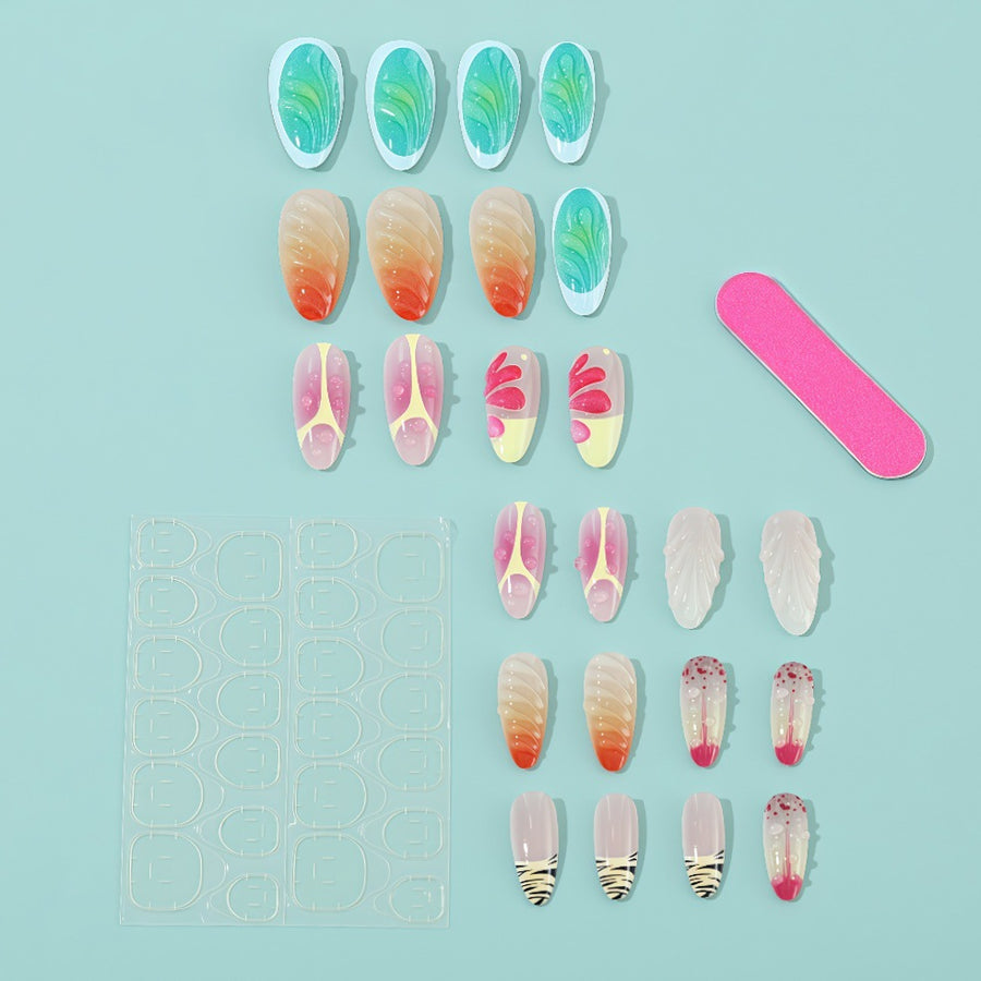 No.F478 3D Shells Fingernails Patch 24pcs/Set