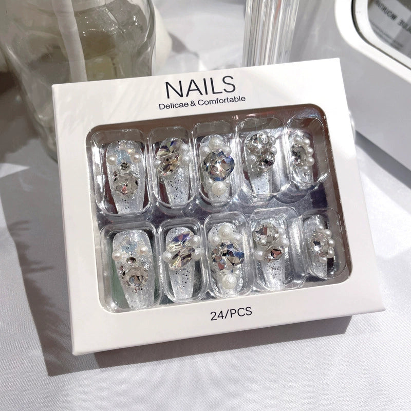 No.F299 Flash Diamond Fingernails Patch 24pcs/Set