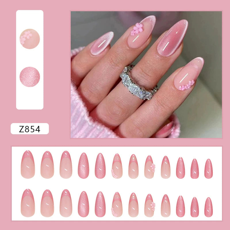 No.F315 Pink Fingernails Patch 24pcs/Set