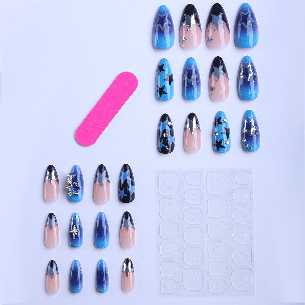 No.F652 Blue Ocean Fingernails Patch 24pcs/Set