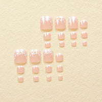 No.308 White Petals Toenails Patch 24pcs/Set