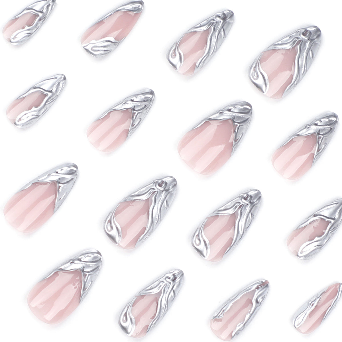 No.F692 Silver Fingernails Patch 24pcs/Set