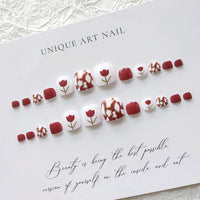 No.CM70 Christmas Red Toenails Patch 24pcs/Set