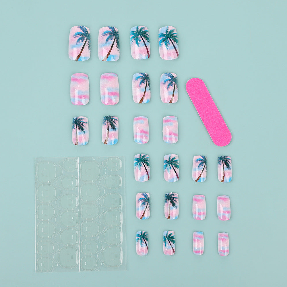 No.BH16 Palm Trees Fingernails Patch 24pcs/Set