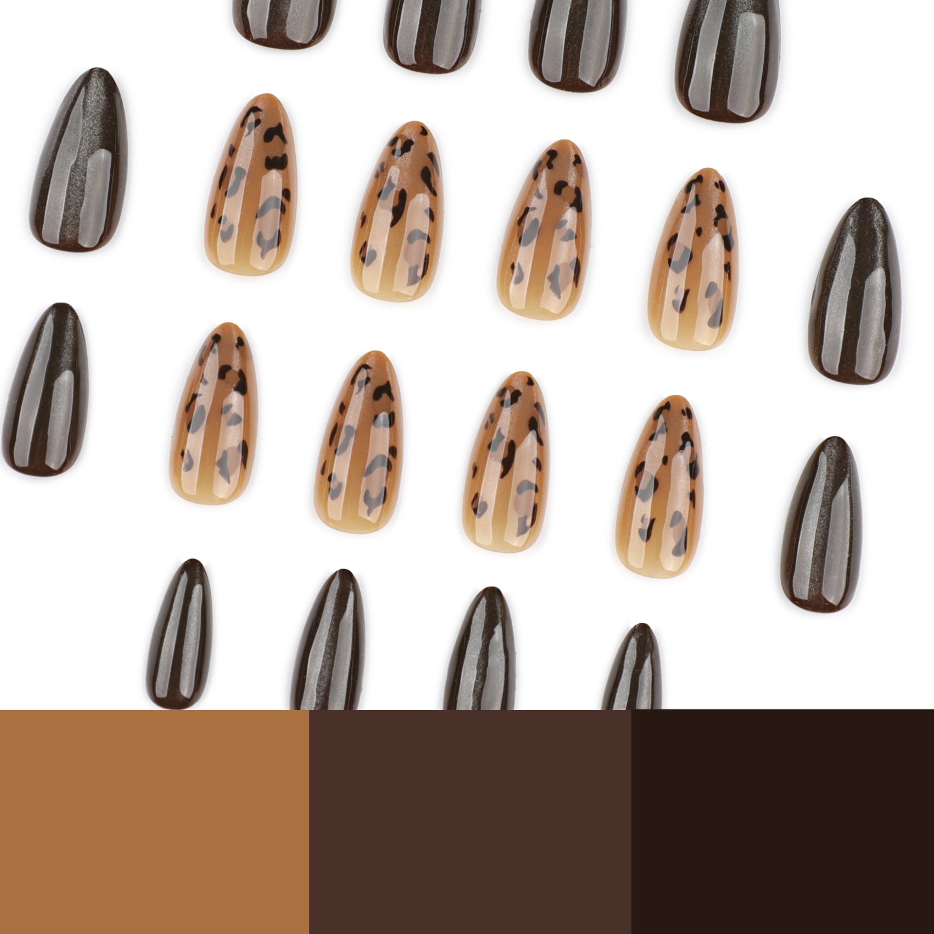 No.F811 Leopard Cat's Eye Fingernails Patch 24pcs/Set
