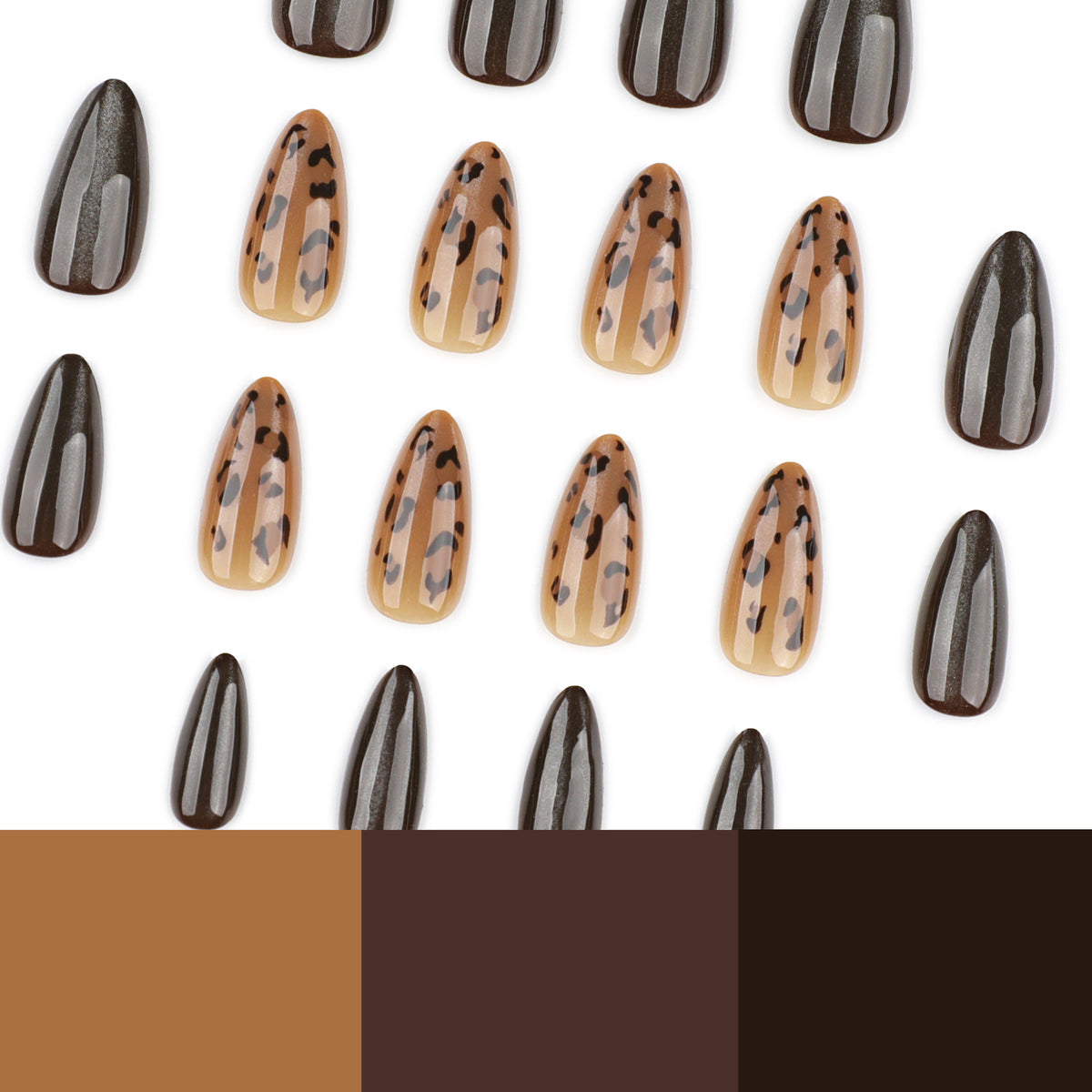 No.F811 Leopard Cat's Eye Fingernails Patch 24pcs/Set