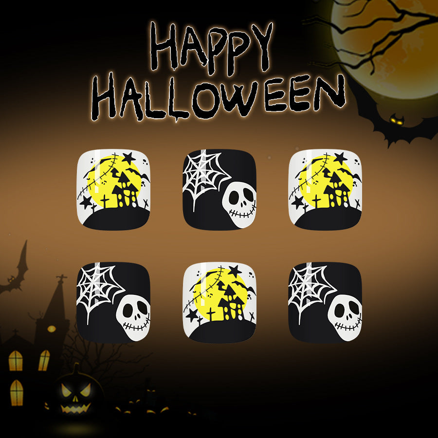 No.AW125 Halloween Pumpkin Face Toenails Patch 24pcs/Set