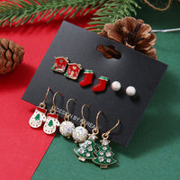 No.JR12 6 pairs/set Christmas Earrings Set