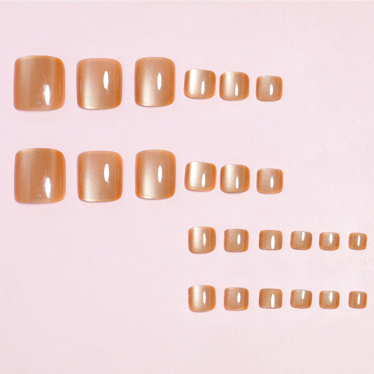 No.340 Brown Cat's Eye Toenails Patch 24pcs/Set