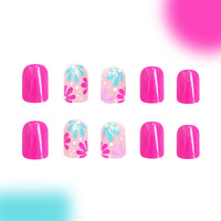 No.F105 Pink Flowers Fingernails Patch 24pcs/Set