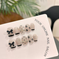 No.FP14 10pcs Black Cat‘s Eye Press-On Fingernails