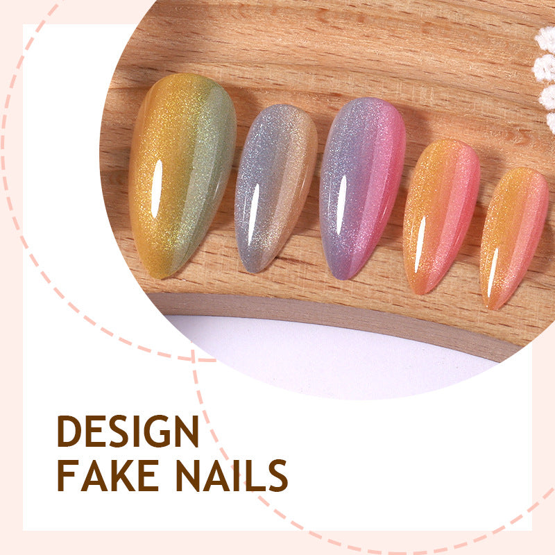 No.F630 Colorful Cat's Eyes Fingernails Patch 24pcs/Set