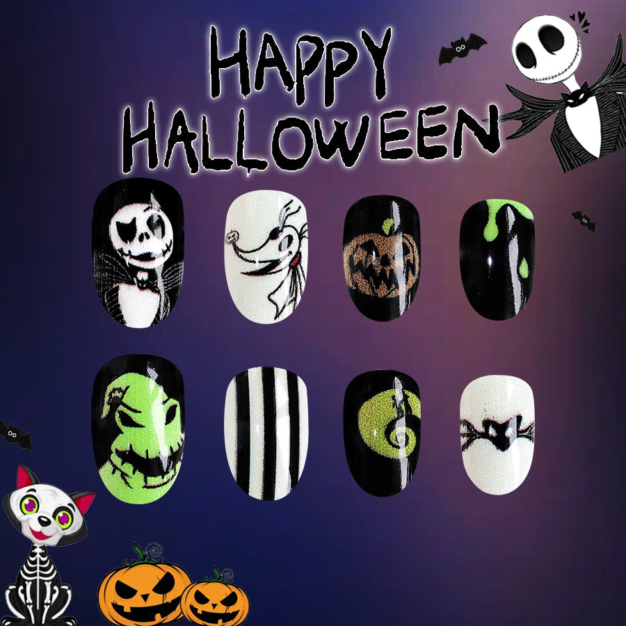 No.AW66 Halloween Skull Fingernails Patch 24pcs/Set