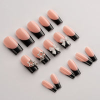 No.F271 Black Bow Fingernails Patch 24pcs/Set