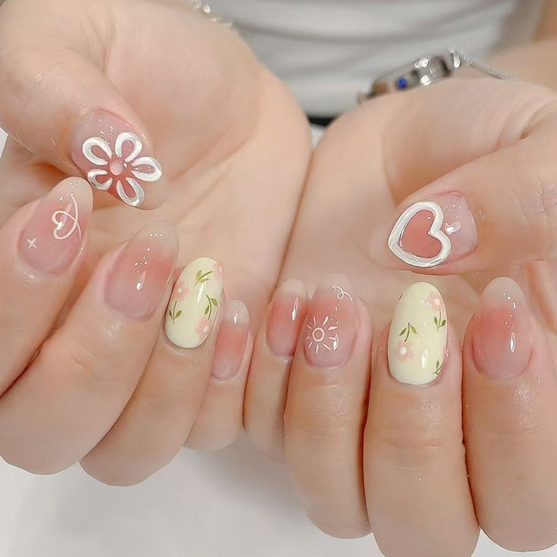 No.F451 Cute Pink Fingernails Patch 24pcs/Set