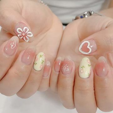 No.F451 Cute Pink Fingernails Patch 24pcs/Set
