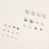 No.123 Gradient Milky White Toenails 24pcs/Set