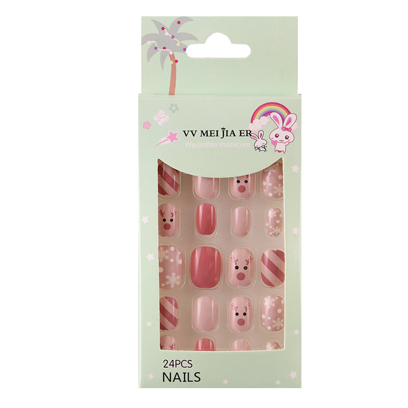 No.KD11 Christmas Mini Kids Press on Fingernails 24pcs/Set